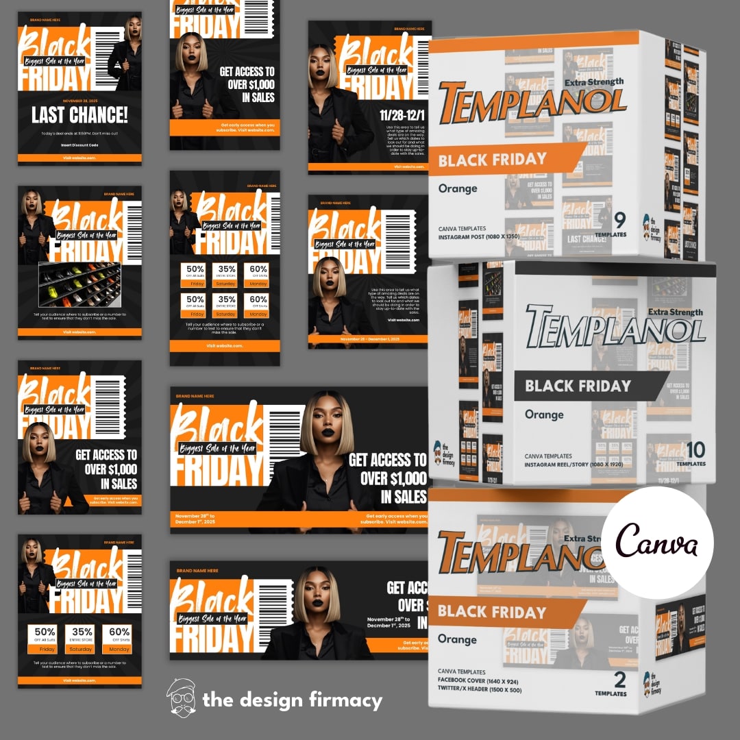 Black Friday (Orange) Canva Template