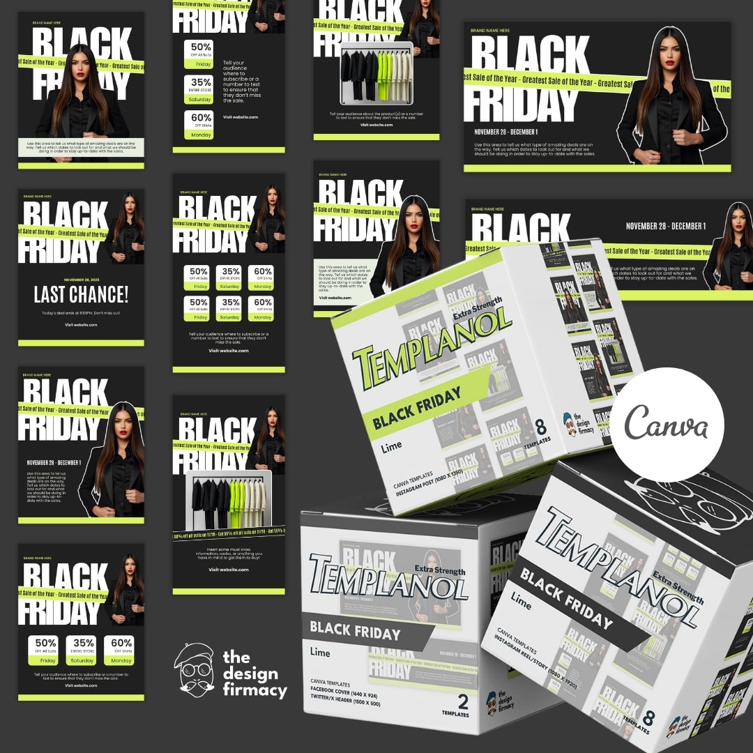 Black Friday (Lime) Canva Template